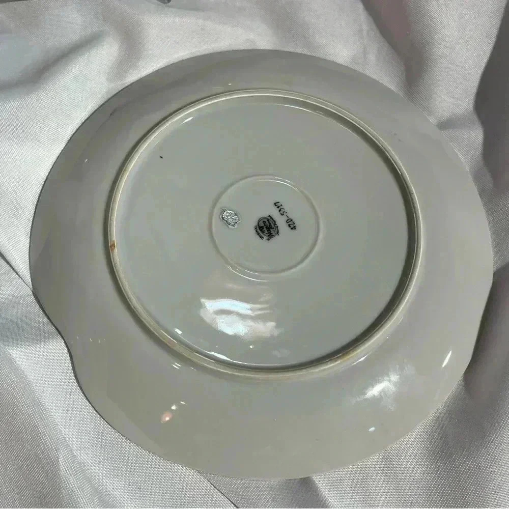 Vintage 1950s Napco China Hand Painted Wheat Flower Snack Plate and Tea Mug Set - Picture 5 of 7